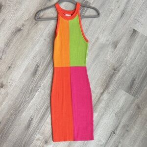 Vici Multicolor Ribbed Midi Dress